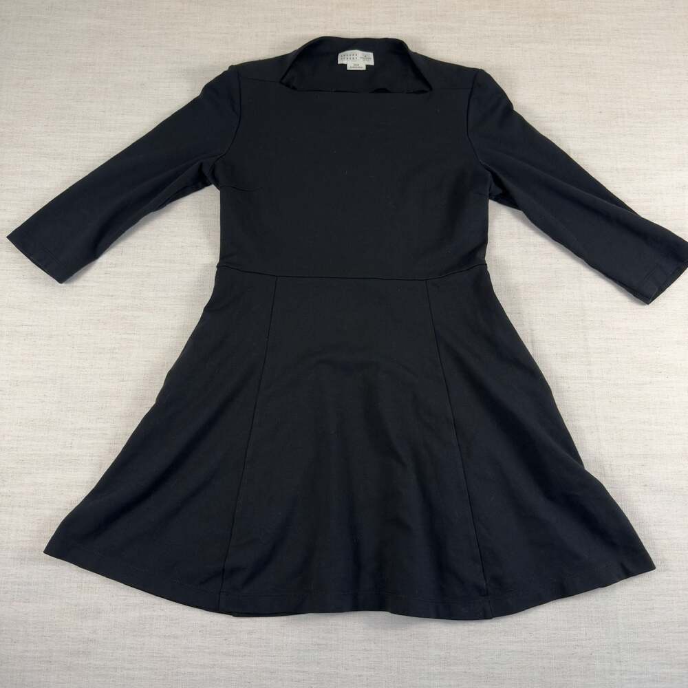 Kate Spade Broome Street Black 3/4 Sleeve Fit and Flare Dress Size M